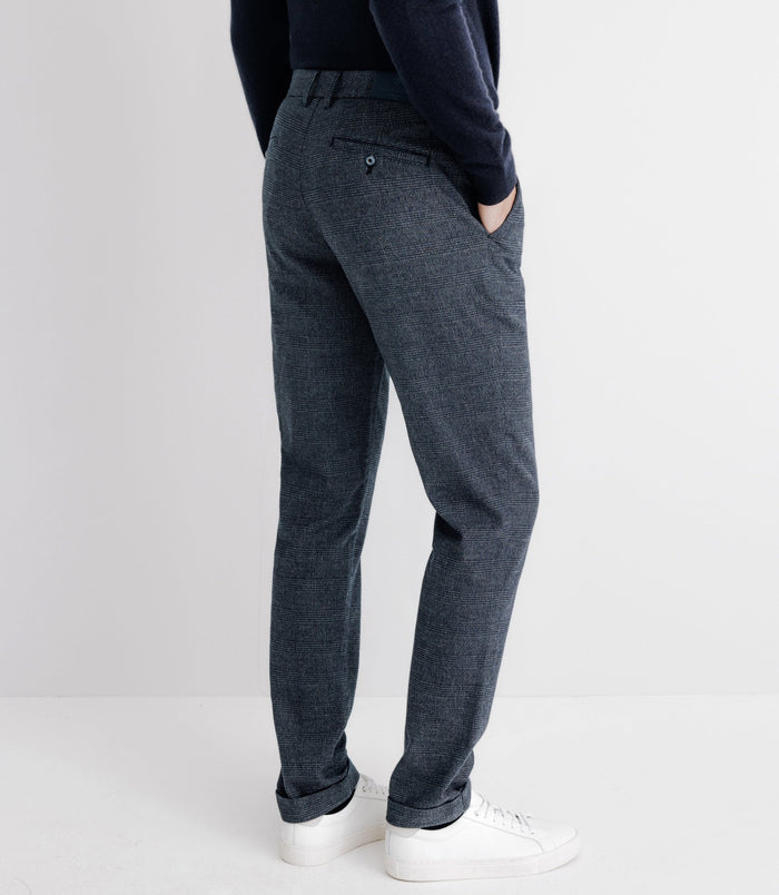 Izac Pantalon Chino à Carreaux Marine