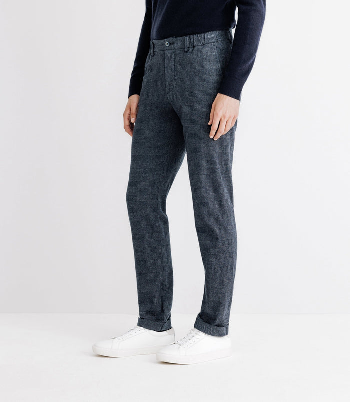 izac Pantalon chino à carreaux marine