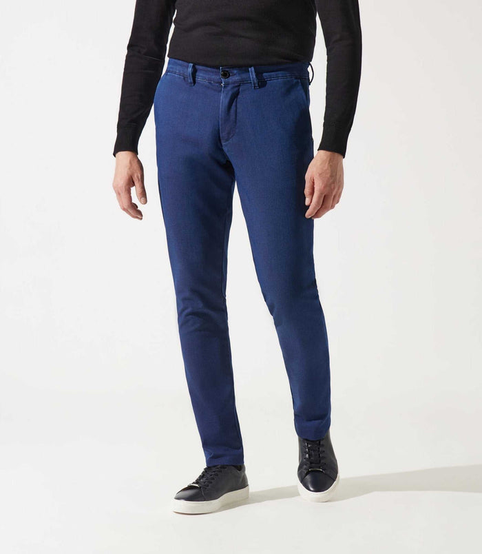 izac Pantalon chino armuré bleu moyen VERREBI