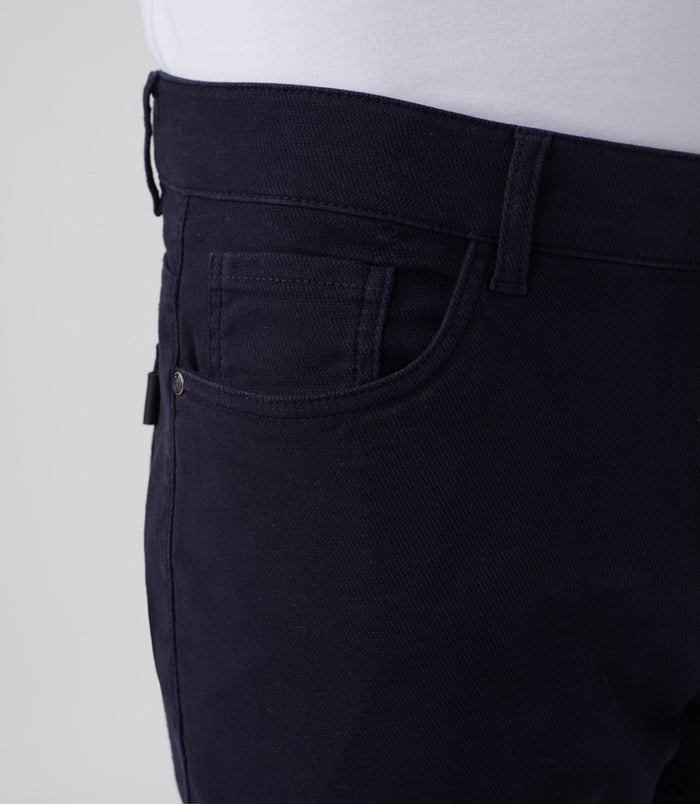 Izac Pantalon Chino Armuré Marine "Moca"