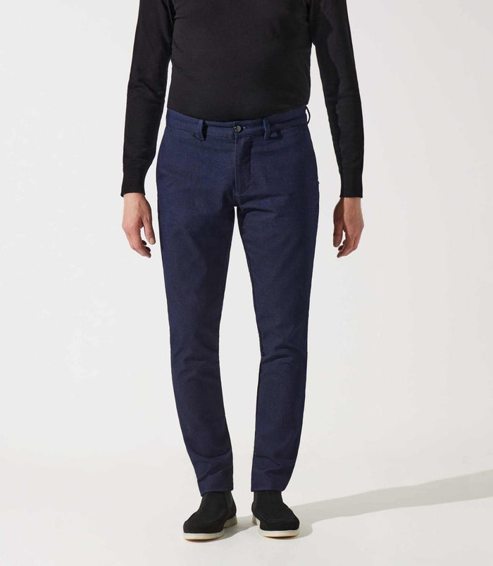 izac Pantalon chino armuré marine VERREBI