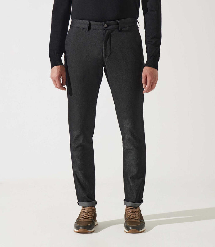 izac Pantalon chino armuré noir VERREBI