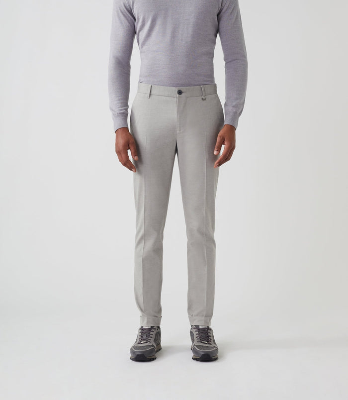 izac Pantalon chino aspect laine gris-clair "Miel"