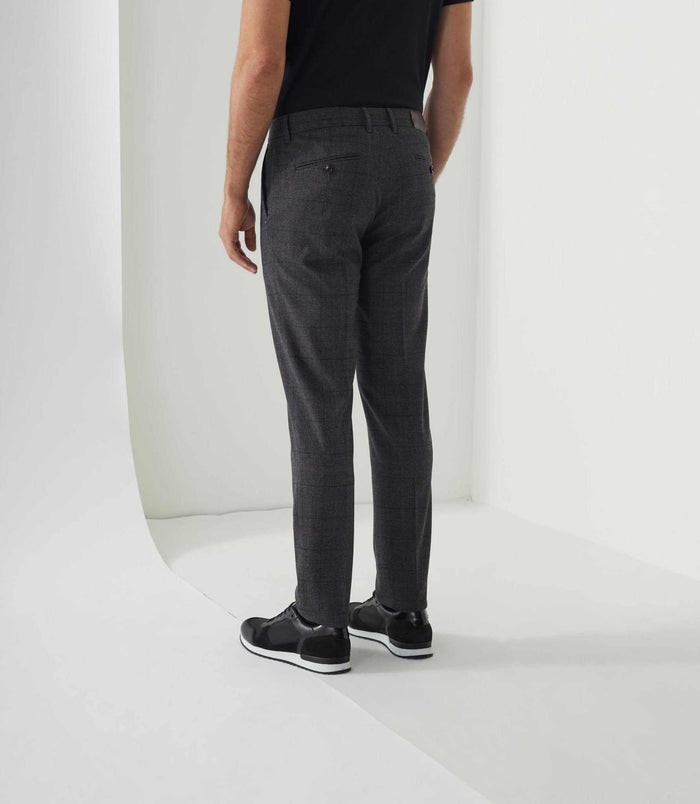 Izac Pantalon Chino Aspect Laine Gris Foncé "Milice"