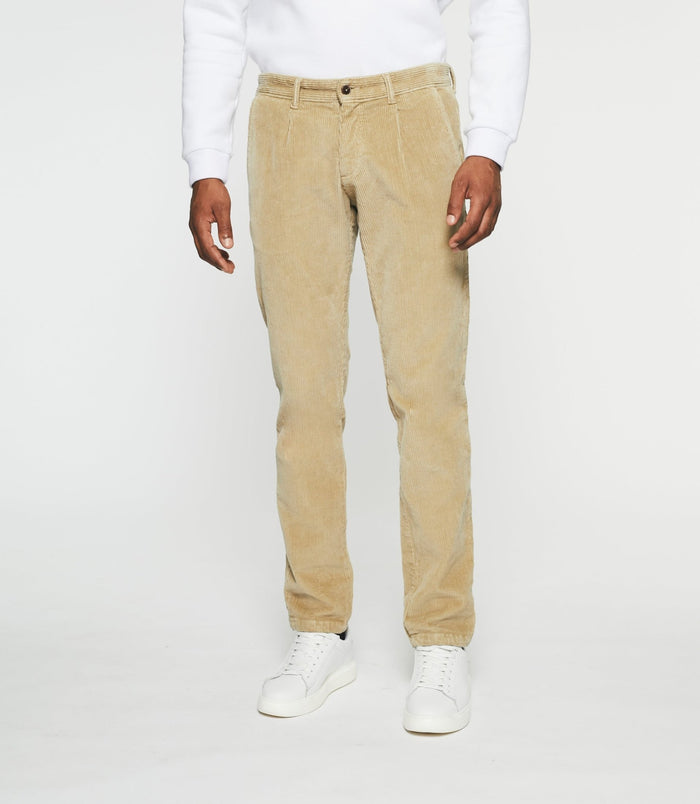izac Pantalon chino effet velours beige VELOUTE