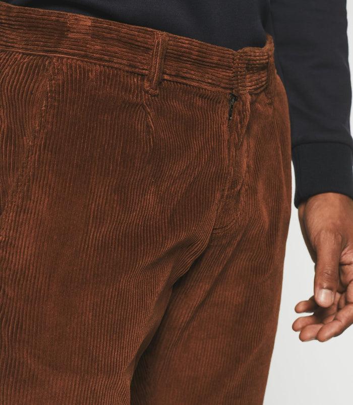 Izac Pantalon Chino Effet Velours Brique VELOUTE