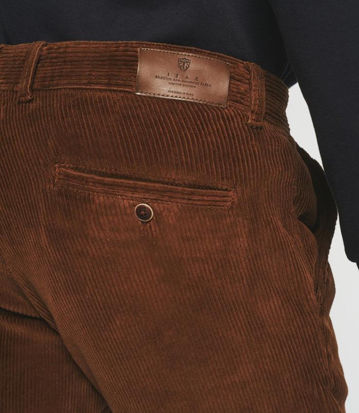 Izac Pantalon Chino Effet Velours Brique VELOUTE