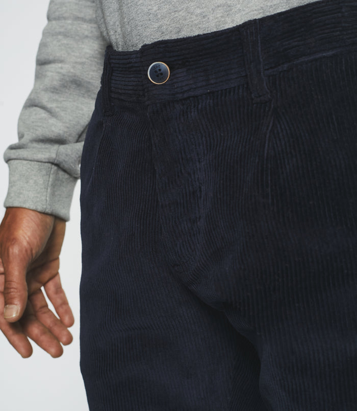 Izac Pantalon Chino Effet Velours Marine VELOUTE