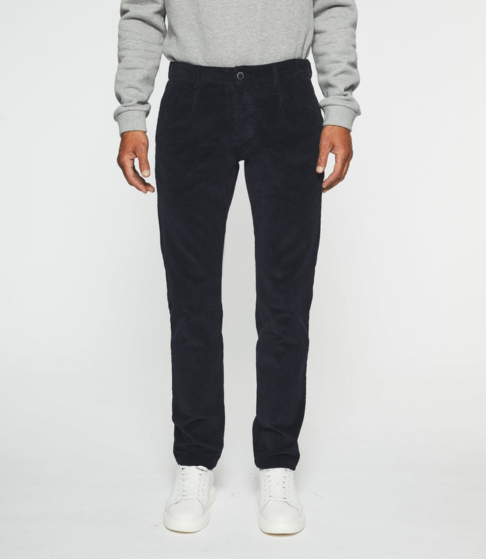 izac Pantalon chino effet velours marine VELOUTE
