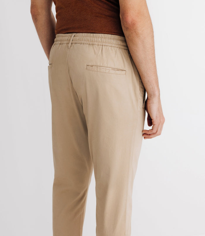 Izac Pantalon Chino élastique Beige