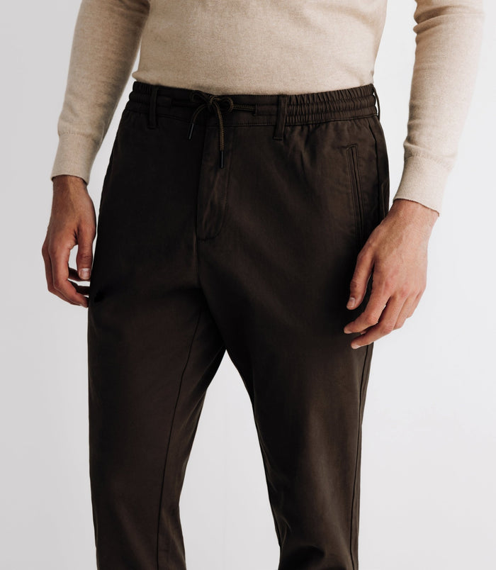 Izac Pantalon Chino élastique Kaki