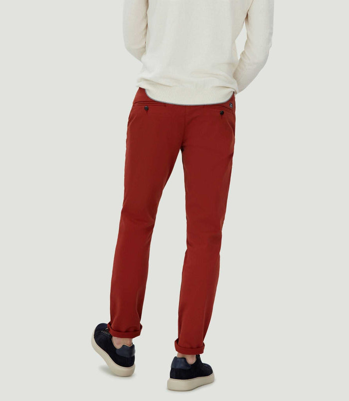 Izac Pantalon Chino Fashion Orange Brûlée "Célèbre"