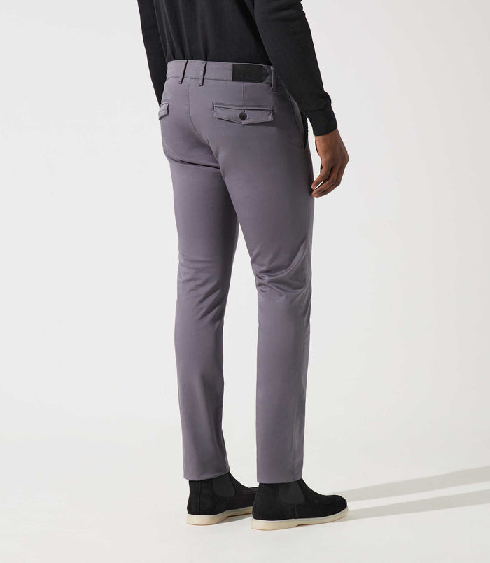 Izac Pantalon Chino Satin Anthracite VANAMA