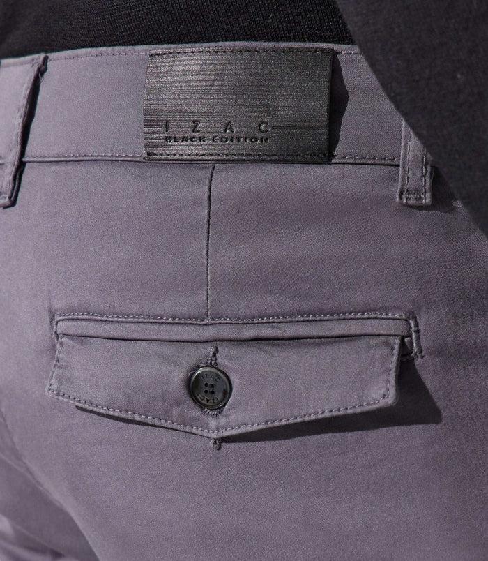 Izac Pantalon Chino Satin Anthracite VANAMA