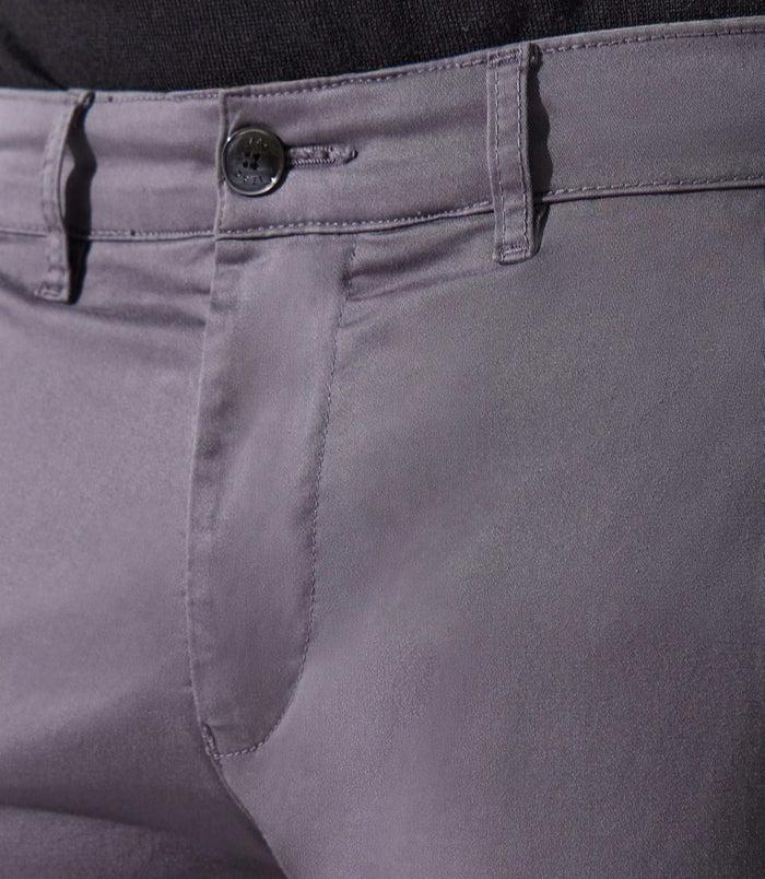 Izac Pantalon Chino Satin Anthracite VANAMA