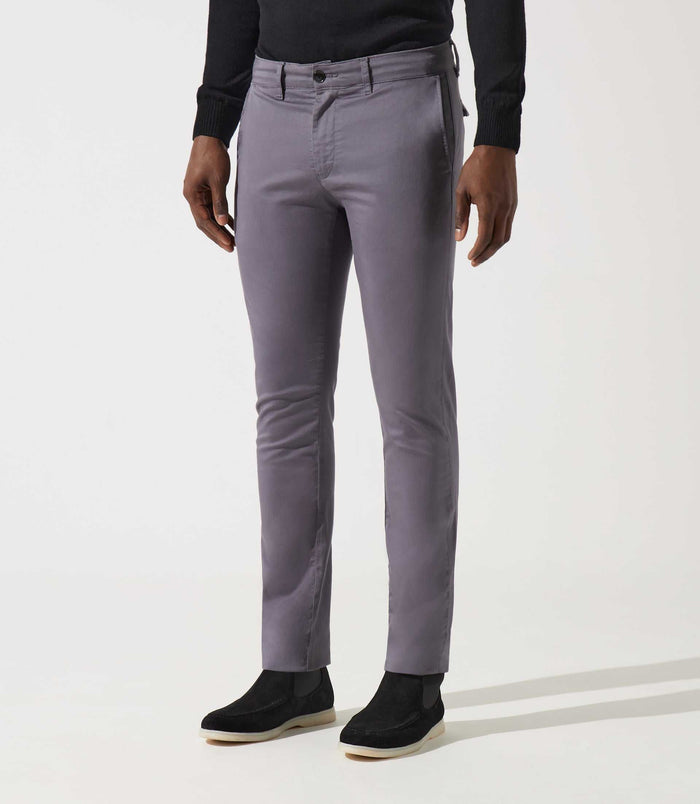 izac Pantalon chino satin anthracite VANAMA