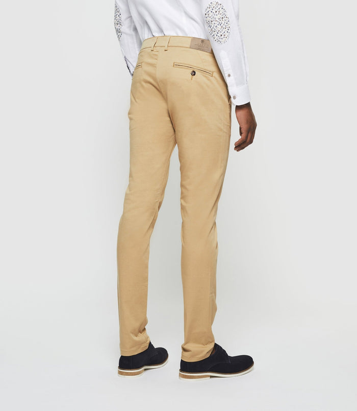 Izac Pantalon Chino Satin Beige PANAMAOUT