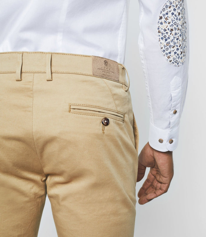 Izac Pantalon Chino Satin Beige PANAMAOUT