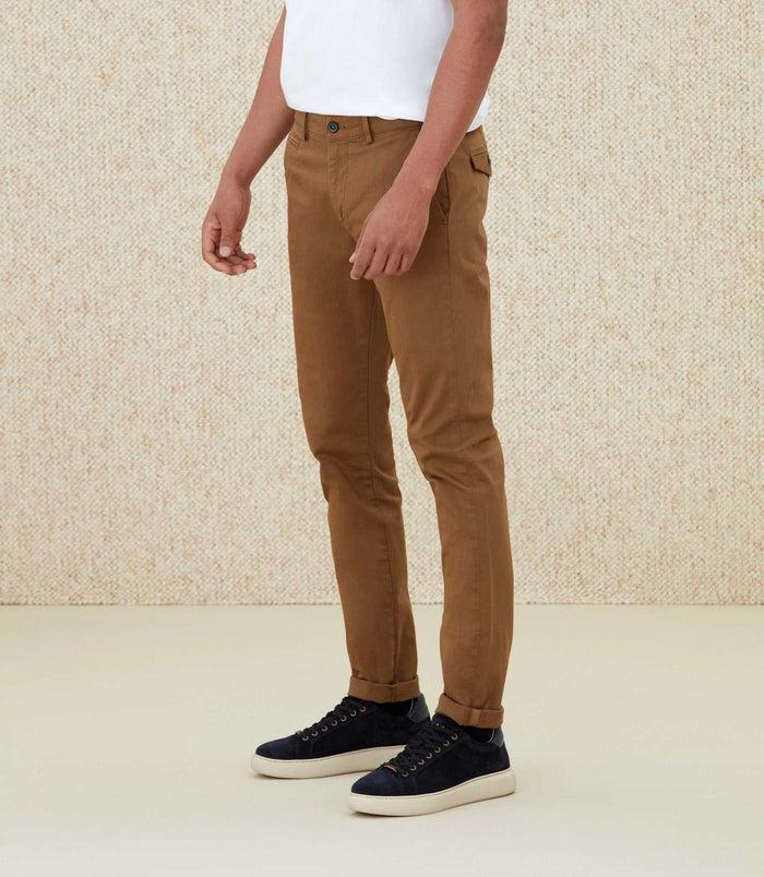 izac Pantalon Chino satin camel "Casanova"