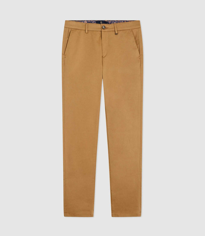 izac Pantalon chino satin CAMEL