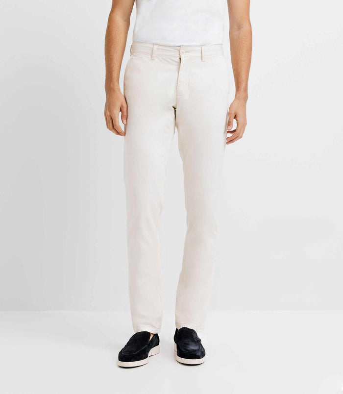 Izac Pantalon Chino Satin écru