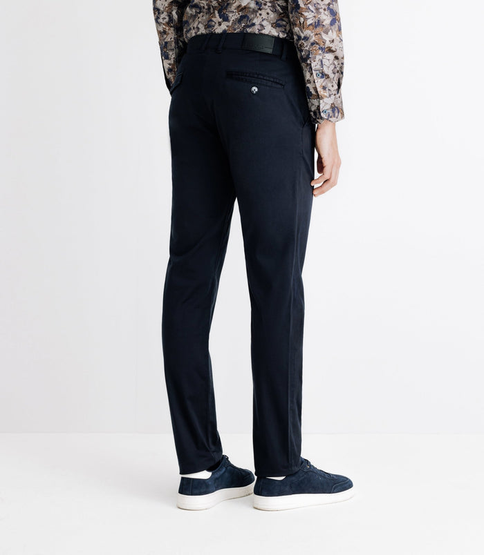 Izac Pantalon Chino Satin Marine