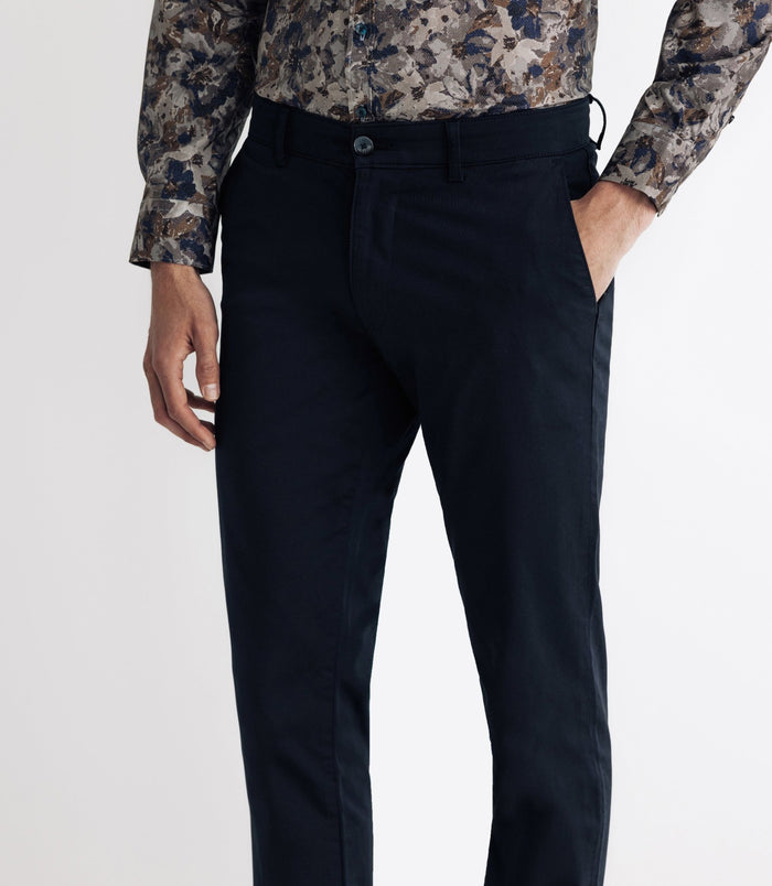 Izac Pantalon Chino Satin Marine