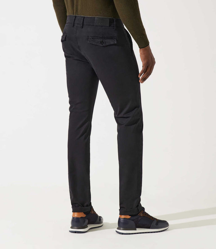 Izac Pantalon Chino Satin Noir VANAMABT