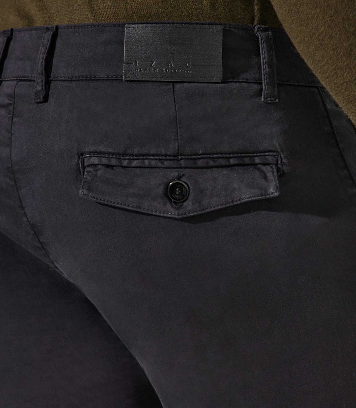 Izac Pantalon Chino Satin Noir VANAMABT