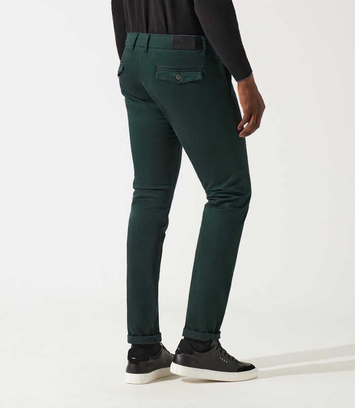 izac Pantalon chino satin vert VANAMA