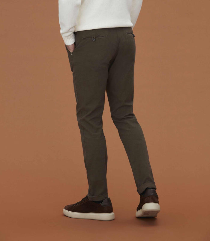 Izac Pantalon Chino Slim Beige Foncé "Cobra"