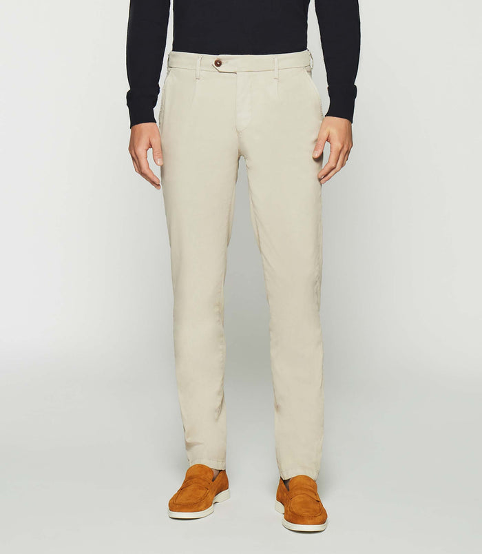 izac Pantalon chino slim beige mastic PABLO