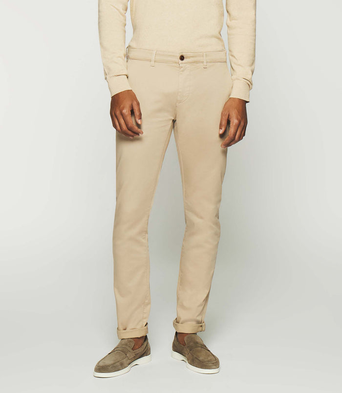 izac Pantalon chino slim beige mastic PANAMA