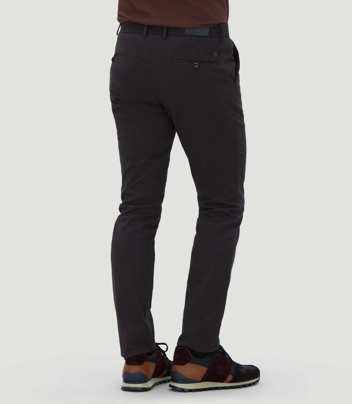 Izac Pantalon Chino Slim Bordeaux "Cobra"