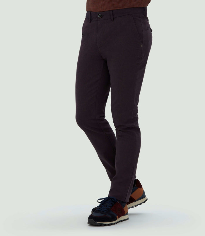 Izac Pantalon Chino Slim Bordeaux "Cobra"