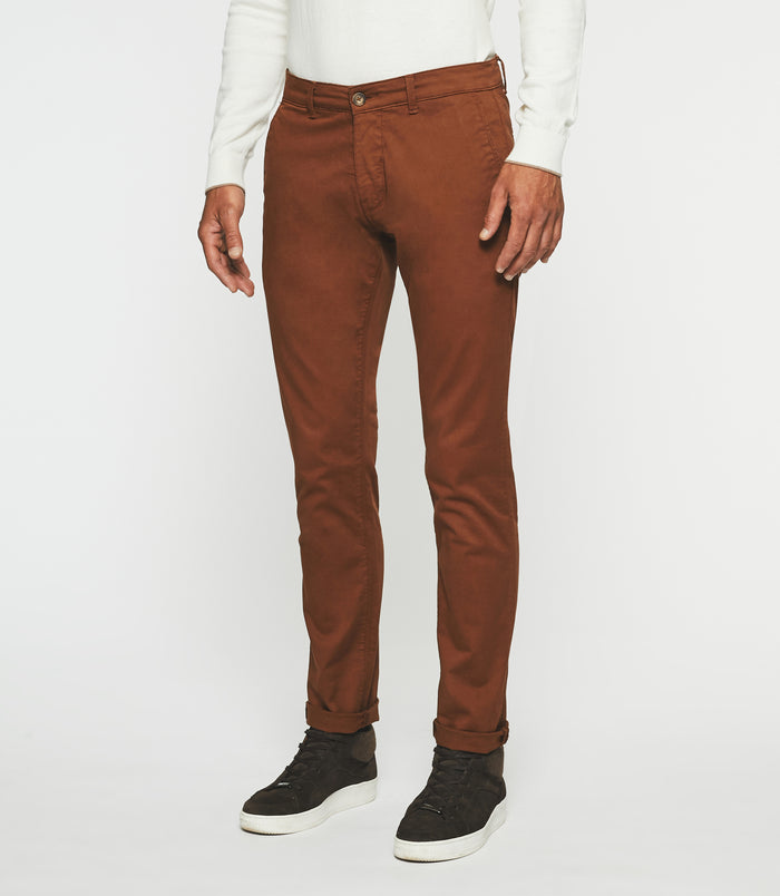 izac Pantalon chino slim brique VALOR