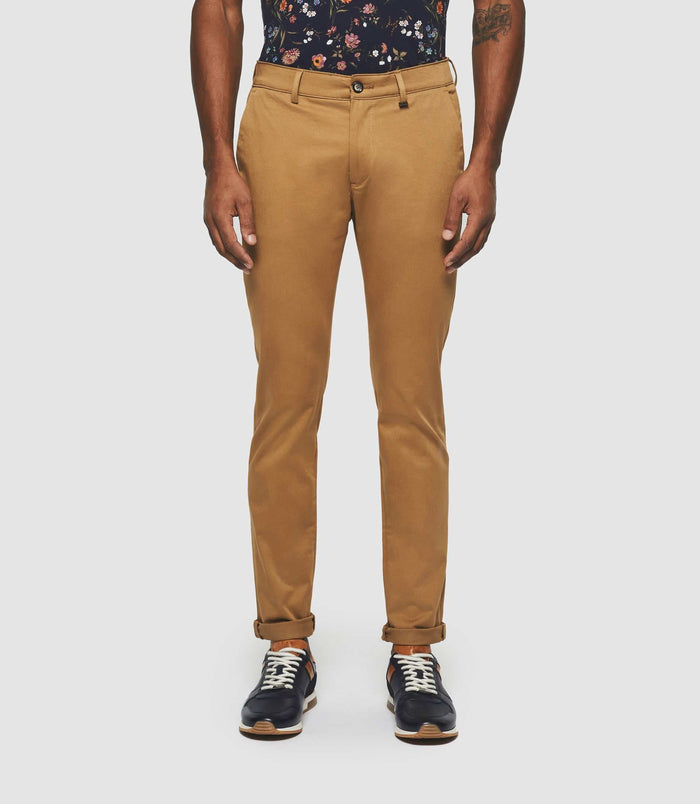 izac Pantalon chino slim camel PANAMA