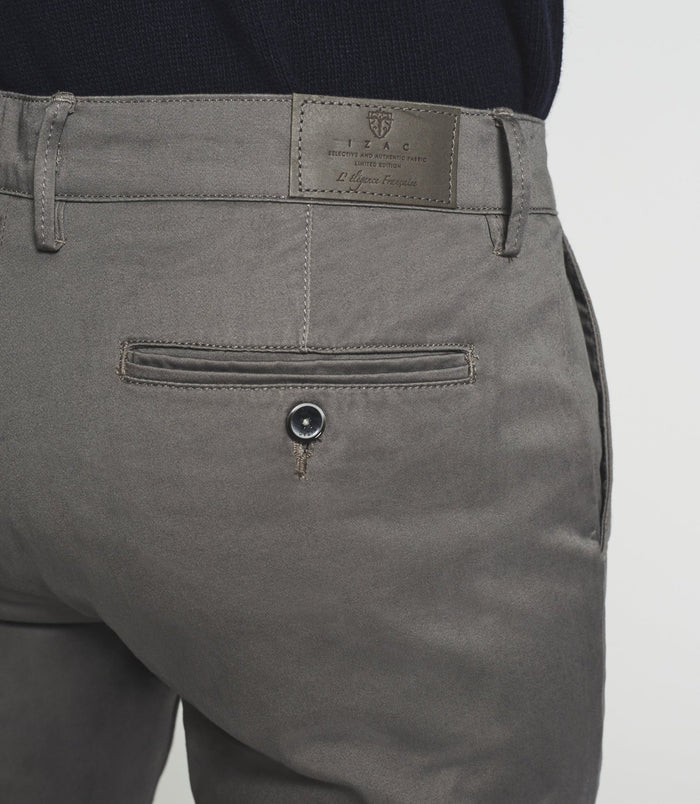 Izac Pantalon Chino Slim Gris Moyen VANAMA