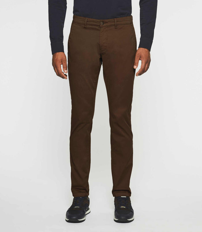 izac Pantalon chino slim marron VALOR