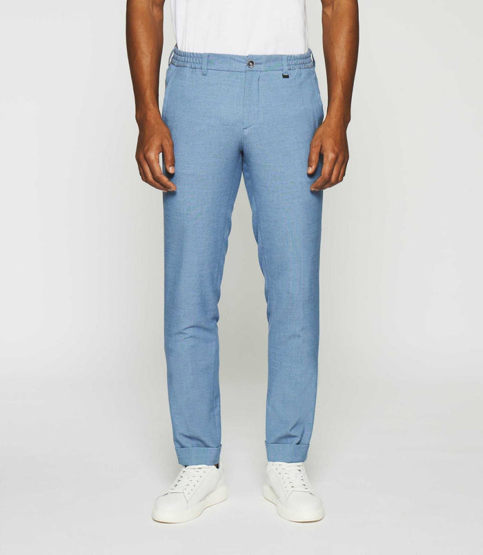 izac Pantalon chino stretch bleu POUVOIR