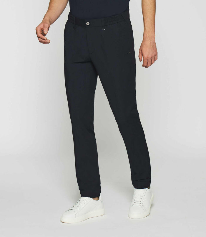 izac Pantalon chino taille élastique marine