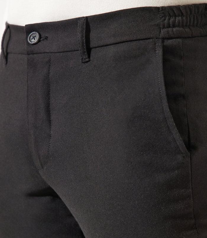 Izac Pantalon Chino Taille élastique Noir VTWILL