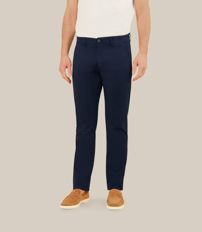 izac Pantalon coton stretch marine