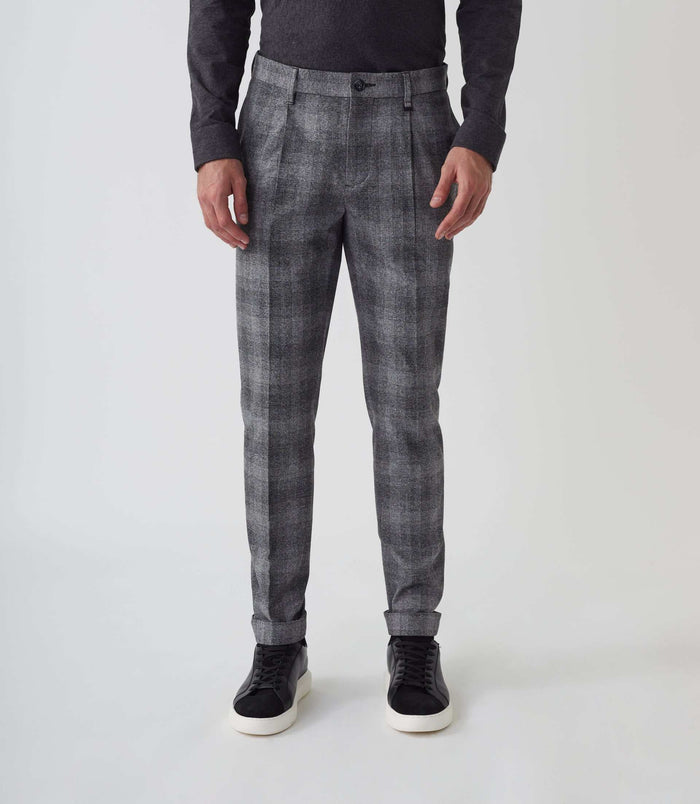 Izac Pantalon De Ville En Laine Gris Clair "Malice"