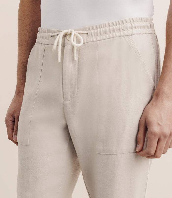 Izac Pantalon élastiqué Beige