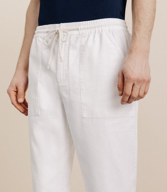 Izac Pantalon élastiqué Blanc