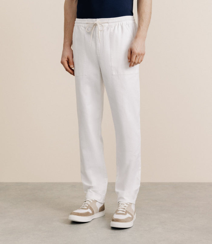 izac Pantalon élastiqué blanc