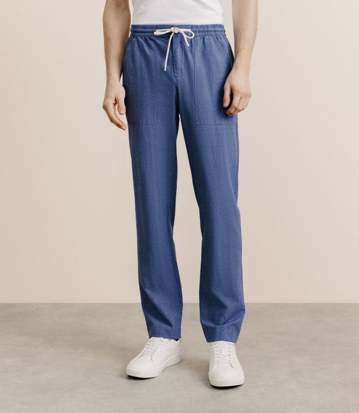 izac Pantalon élastiqué indigo