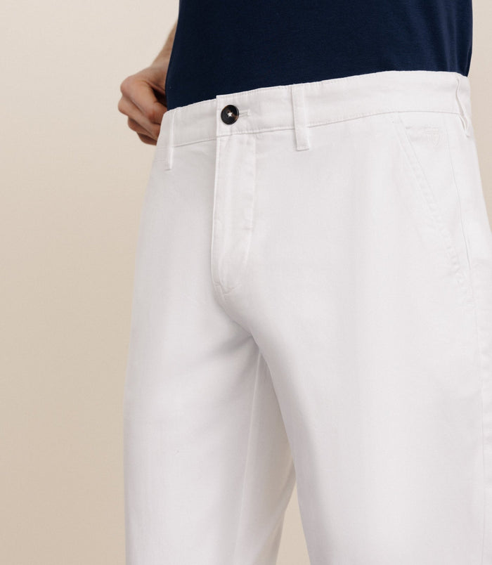 Izac Pantalon En Coton Blanc