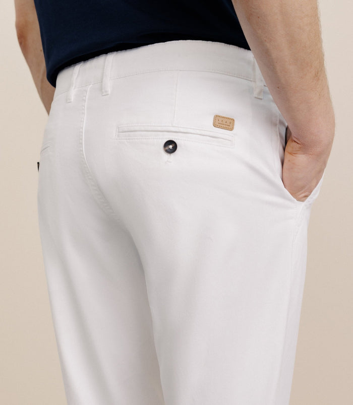Izac Pantalon En Coton Blanc